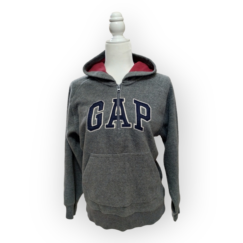 GAP Logo Hoodie Sweater. Quarter Zip.  Micro Fleece. Kids Size XXL